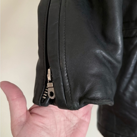 Andrew Marc Leather Jacket with Fur Trim and Hood - Womens Size S - Picture 4 of 16